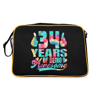 34th birthday or anniversary 34 years of being - Retro Bag - black/gold - Back