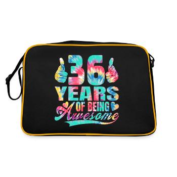 36th birthday or anniversary 36 years "awesome" - Retro Bag - black/gold - Back