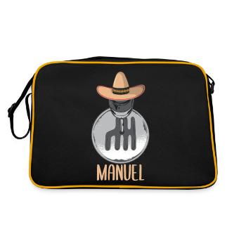 Drôle de bouton de levier de vitesse manuel de voiture sur Sombrero - Sac Retro - noir/or - Dos
