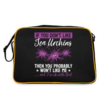Wenn Sie keine Seeigel mögen, werden Sie mich - Retro Tasche - Schwarz/Gold - Hinten