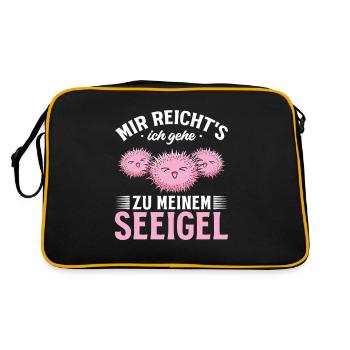 Seeigel - Mir Reicht's Ich Gehe Zu Meinen Seeigel - Retro Tasche - Schwarz/Gold - Hinten