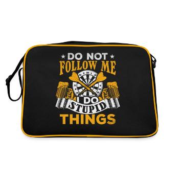 Ne me suivez pas, je fais des choses stupides Fléchettes - Sac Retro - noir/or - Dos