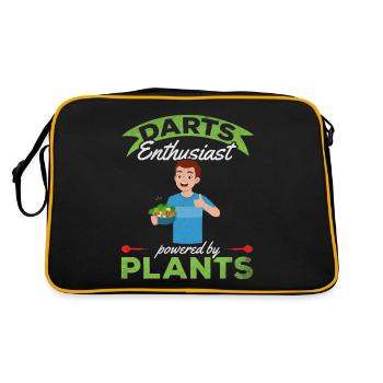 Passionné de fléchettes propulsé par des plantes végétaliennes - Sac Retro - noir/or - Dos