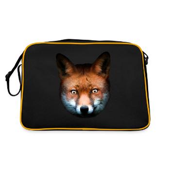 Fox Red Fox Animal Animal Motif Children - Retro Bag - black/gold - Back