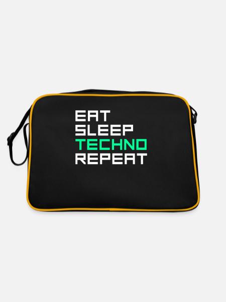 manger du sommeil techno répéter - Sac Retro - noir/or - Dos