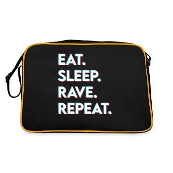 eat sleep rave repeat - Retro Tasche - Schwarz/Gold - Hinten