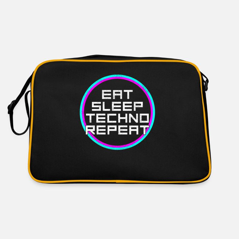 eat sleep techno repeat Retro Tasche