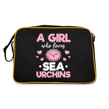 A girl who loves sea urchins - Retro Bag - black/gold - Back