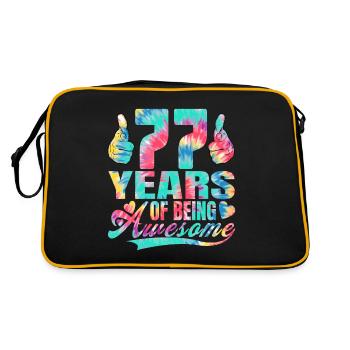 77e anniversaire ou anniversaire 77 ans d’existence - Sac Retro - noir/or - Dos