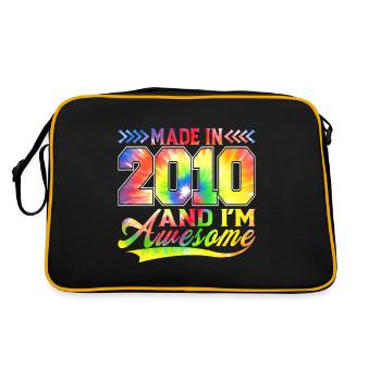 Fabriqué en 2010 et je suis un spectre de couleurs génial - Sac Retro - noir/or - Dos