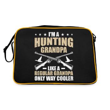 Funny Waterfowl Hunting Grandpa - Retro Bag - black/gold - Back