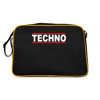 Techno - Retro Tasche - Schwarz/Gold - Hinten