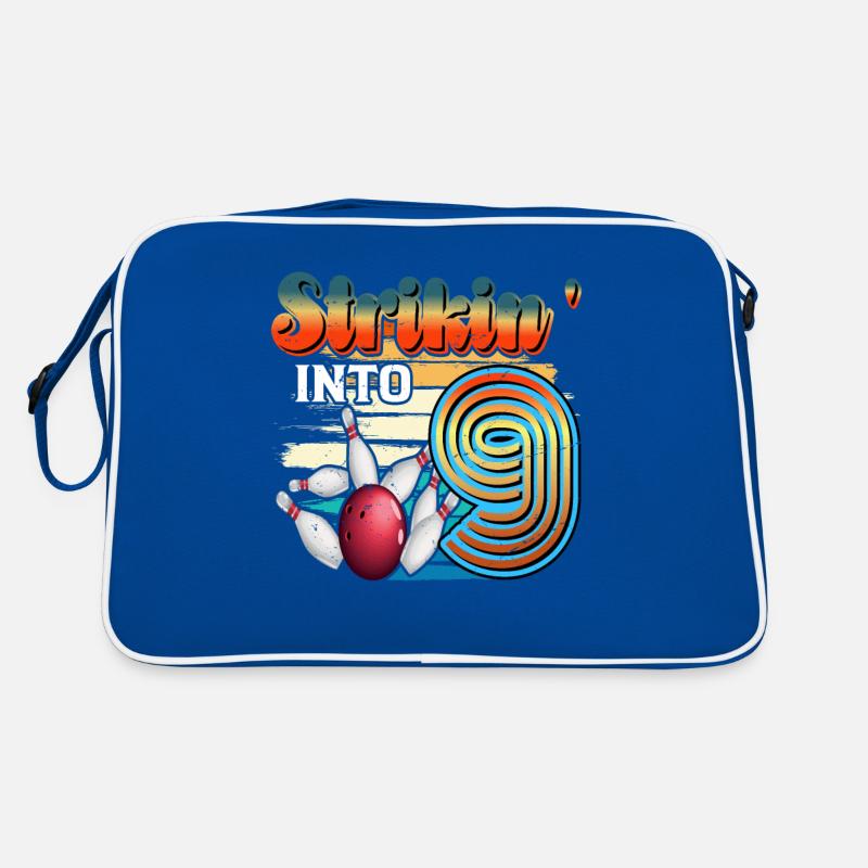 Strikin' Into 9 Bowling Bowler 9. Geburtstag Retro Tasche