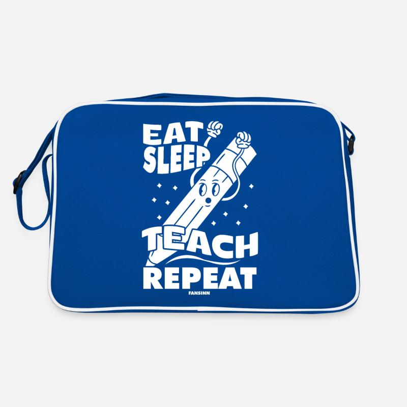 Eat Sleep Teach Repeat Retro Tasche