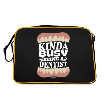 Kinda Busy Being A Dentist - Retro Tasche - Schwarz/Gold - Hinten