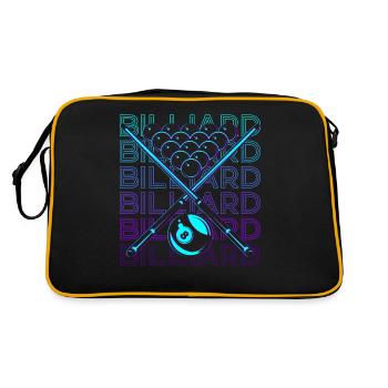 Billardspieler Retro Geschenk - Retro Tasche - Schwarz/Gold - Hinten