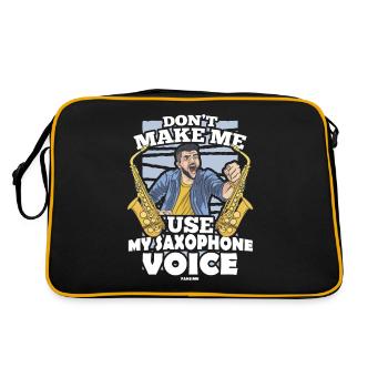 Don't Make Me Use My Saxophone Voice - Retro Tasche - Schwarz/Gold - Hinten