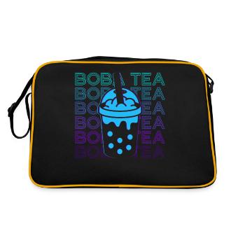 Boba Tee Bubble Tea Milk Tea Retro Geschenk - Retro Tasche - Schwarz/Gold - Hinten
