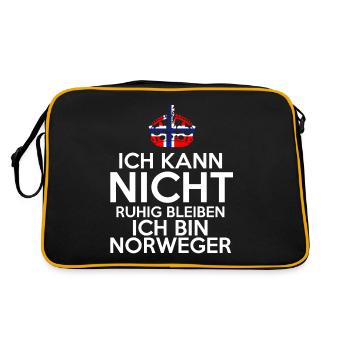 Skandinavien Norwegen Norweger Norwegisch - Retro Tasche - Schwarz/Gold - Hinten