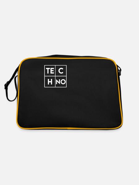 Techno - Sac Retro - noir/or - Dos