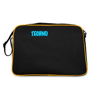 Techno - Retro Tasche - Schwarz/Gold - Hinten