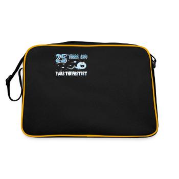 25 Years Ago I Was The Fastest 25. Geburtstag - Retro Tasche - Schwarz/Gold - Hinten