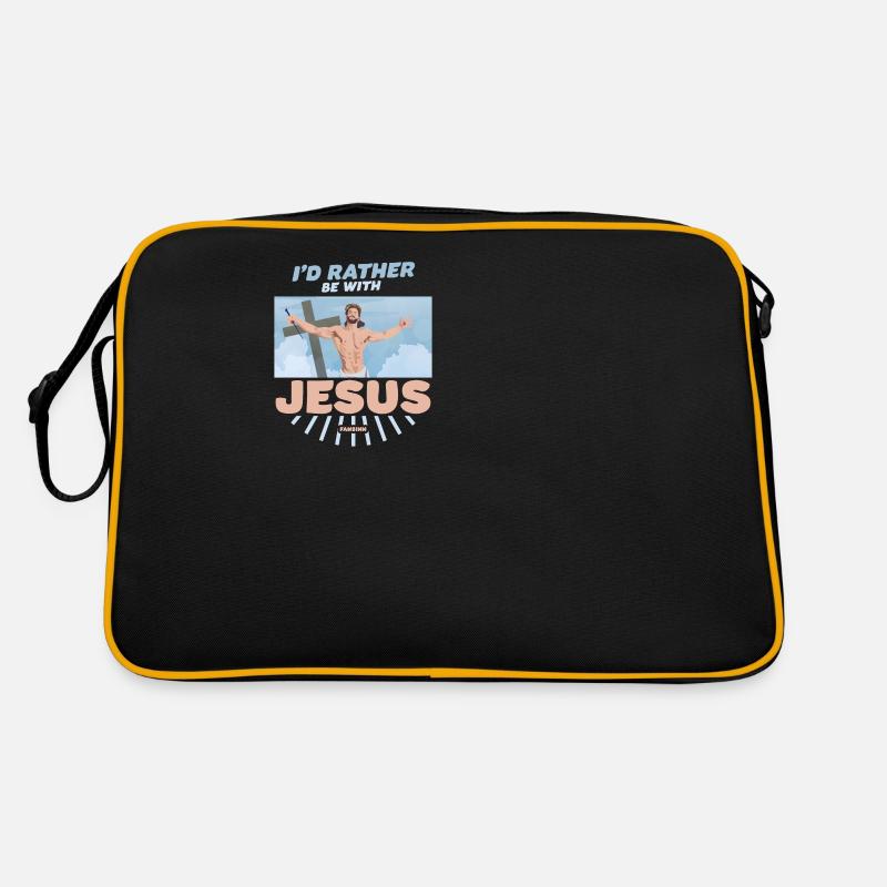 I'd Rather Be With Jesus Retro Bag