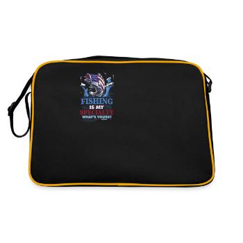 Angler - Retro Tasche - Schwarz/Gold - Hinten