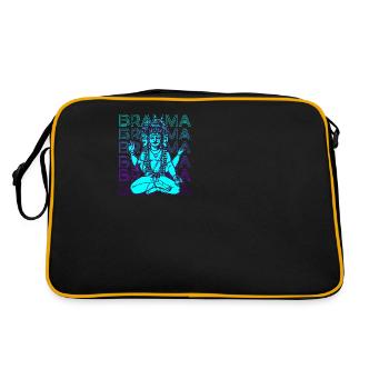Brahma Ancient God Hindu Mythology Gift - Retro Bag - black/gold - Back