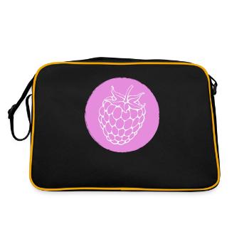 Himbeere Brombeere - Retro Tasche - Schwarz/Gold - Hinten