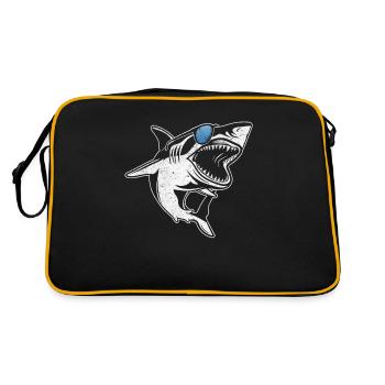 Sharkfish Grand requin blanc avec lunettes de soleil - Sac Retro - noir/or - Dos