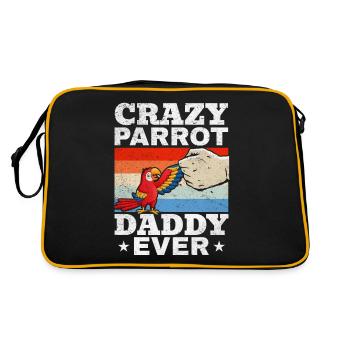 Crazy Parrot Daddy Ever Parrot Bird Lover - Sac Retro - noir/or - Dos