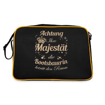 Schiffbauer Frauen-Majestät Damen Bootsbauerin - Retro Tasche - Schwarz/Gold - Hinten