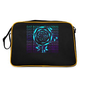 Dat Rosa Mel Apibus Rosenkreuzer-Emblem Geschenk - Retro Tasche - Schwarz/Gold - Hinten