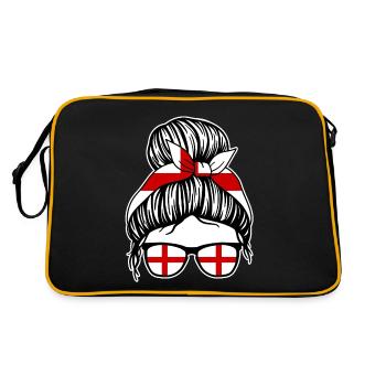 Engländer Englisches England - Retro Tasche - Schwarz/Gold - Hinten