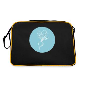 Radieschen - Retro Tasche - Schwarz/Gold - Hinten