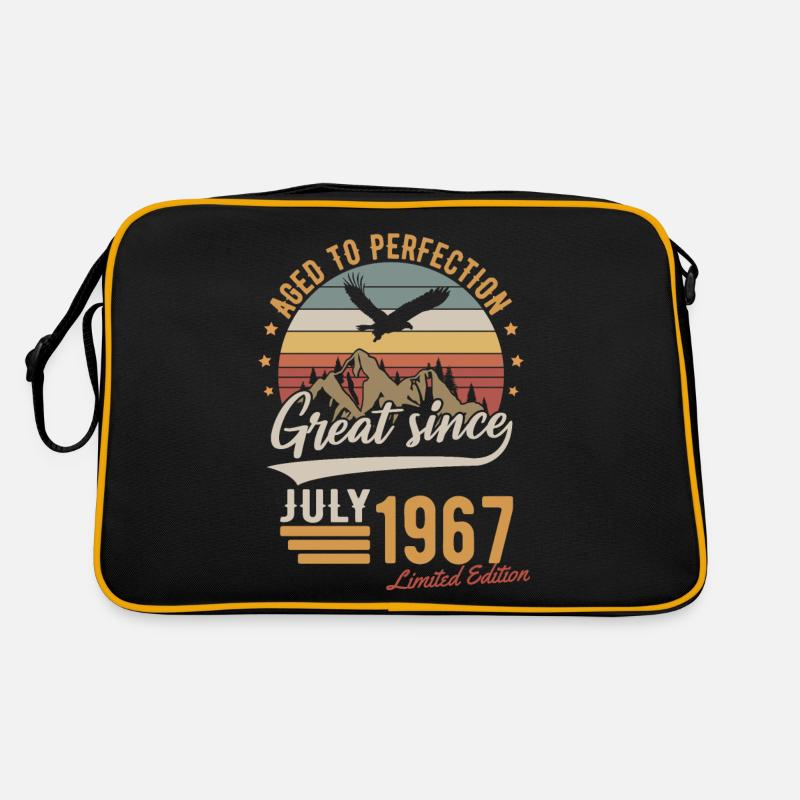 Juli 1967 Limited Edition Geburtstag Geschenk - Retro Tasche - Schwarz/Gold