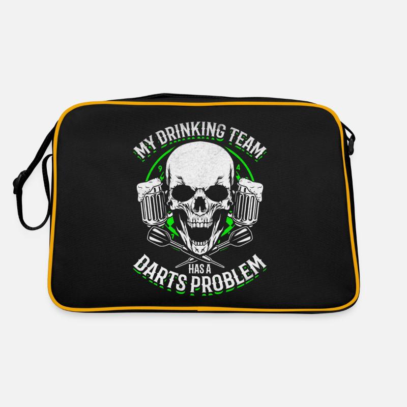 Mein Trinkteam hat ein Dartproblem Darts Team Retro Tasche