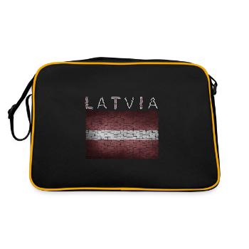 Lettonie Lettonie Riga Drapeau - Sac Retro - noir/or - Dos