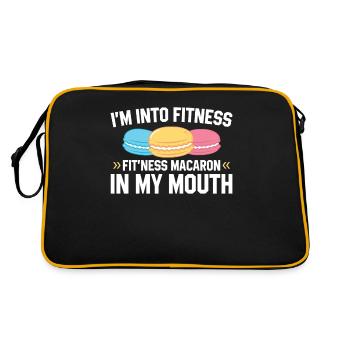 Fit'ness Macaron In My Mouth | Backen Tshirt | - Retro Tasche - Schwarz/Gold - Hinten