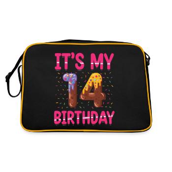 C’est mon 14e anniversaire | Saupoudrer des | à thème - Sac Retro - noir/or - Dos