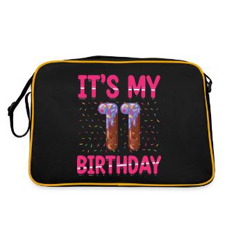 C’est mon 11e anniversaire | Saupoudrer des | à thème - Sac Retro - noir/or - Dos