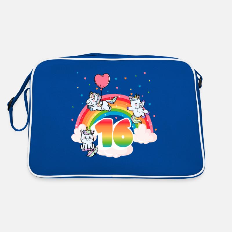 16th Birthday Rainbow Unicorn Theme Retro Bag
