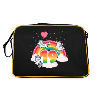 19th Birthday Rainbow Unicorn Theme - Retro Bag - black/gold - Back