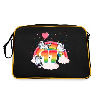 17th Birthday Rainbow Unicorn Theme - Retro Bag - black/gold - Back