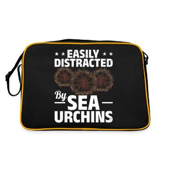 Sea urchin lovers are easily fascinated by sea urchins - Retro Bag - black/gold - Back