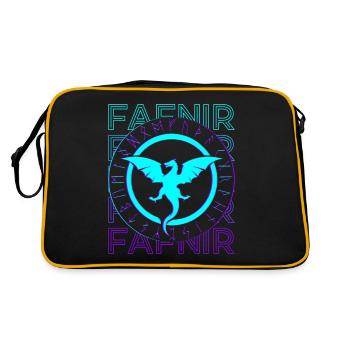 Fafnir Drache Wikinger Sigurd Nordische Myhtologie - Retro Tasche - Schwarz/Gold - Hinten
