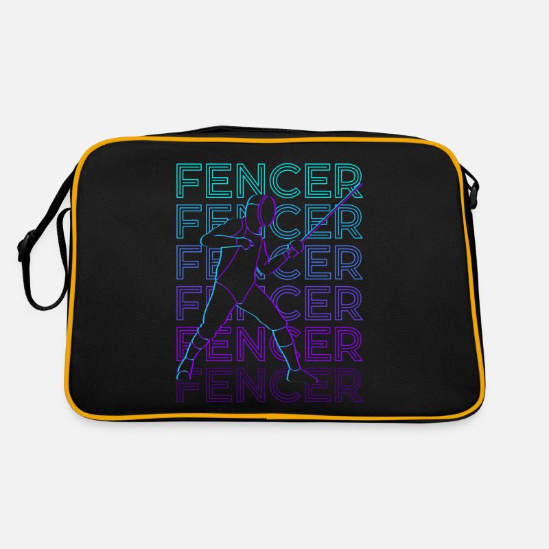 Fechter Fechten Retro Geschenk - Retro Tasche - Schwarz/Gold