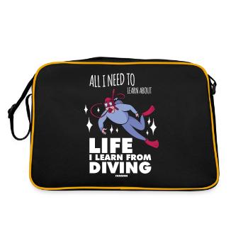 All I Need To Learn About Life Diving - Retro Tasche - Schwarz/Gold - Hinten