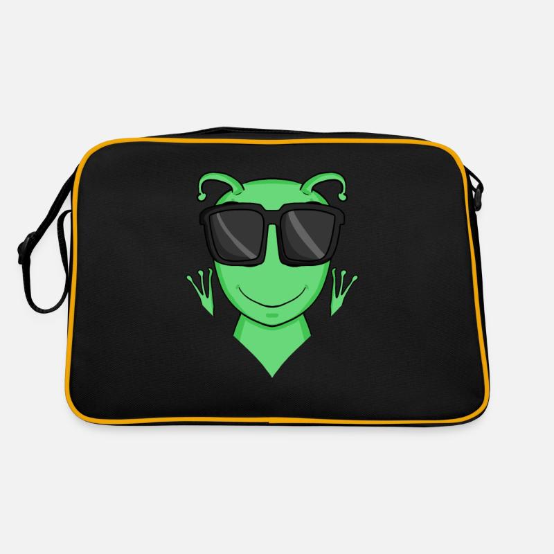 Cool alien with sunglasses Retro Bag